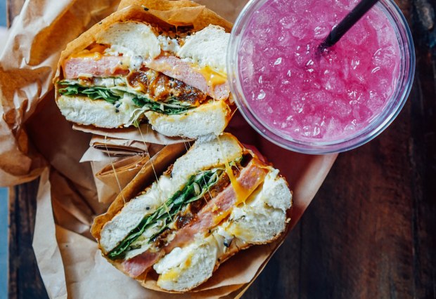 two-men-bagel-house-hawaiian-and-pink-lemonade