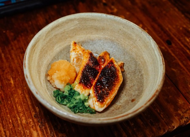 station-front-bar-okura-shiga-grilled-salmon-belly-with-ponzu-sauce